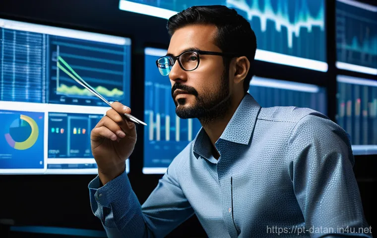 데이터 분석가로 일하면서 필요한 소프트 스킬 - **Prompt: The Data Storyteller's Moment**
    A dynamic, eye-level shot of a diverse team of data an...